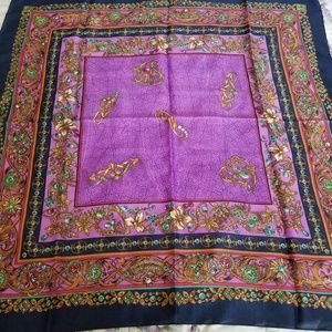 Berkshire scarf navy blue & purple 30" square